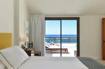 Cama o camas de una habitación en Beach Apartment La Terraza de Sofia by VillaGranCanaria