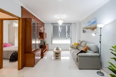 Zona de estar de Flatguest Las Canteras Beach 10 + Wifi + 5 Pax