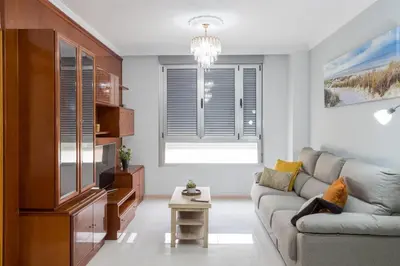 Zona de estar de Flatguest Las Canteras Beach 10 + Wifi + 5 Pax