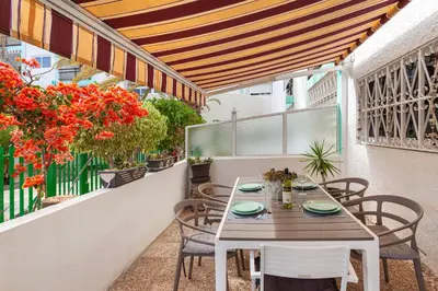 Un balcón o terraza de cactus