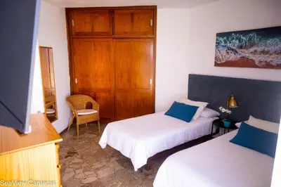 Cama o camas de una habitación en Seaview Canteras 56