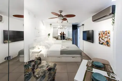 Cama o camas de una habitación en Sombrita del Sol Studio Interior
