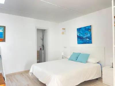 Cama o camas de una habitación en Casita Estrella con entrada independiente y patio