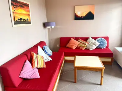 Zona de estar de Apartamento vista mar en Flamboyan - San Agustín