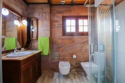 Un baño de Majestic Mountain Villa with heated pool