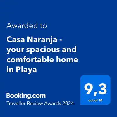 Certificado, premio, señal o documento que está expuesto en Casa Naranja - your spacious and comfortable home in Playa