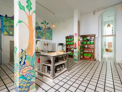 Una cocina o zona de cocina en Jungle House