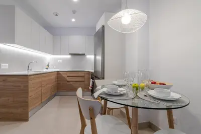 Una cocina o zona de cocina en Viriato - Wifi - AC - Terraza compartida